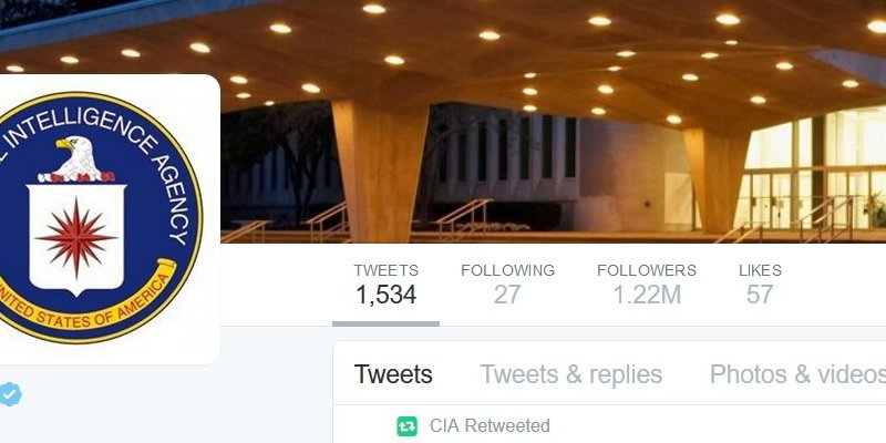 Welcome to Twitter, @CIA. Now start using email.