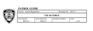 Read the NYPD's Use of Force policy