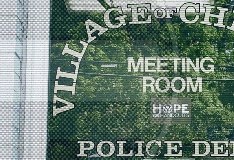 Photo of the Village of Chester police department door