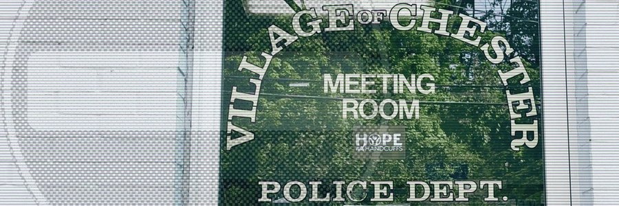 Photo of the Village of Chester police department door