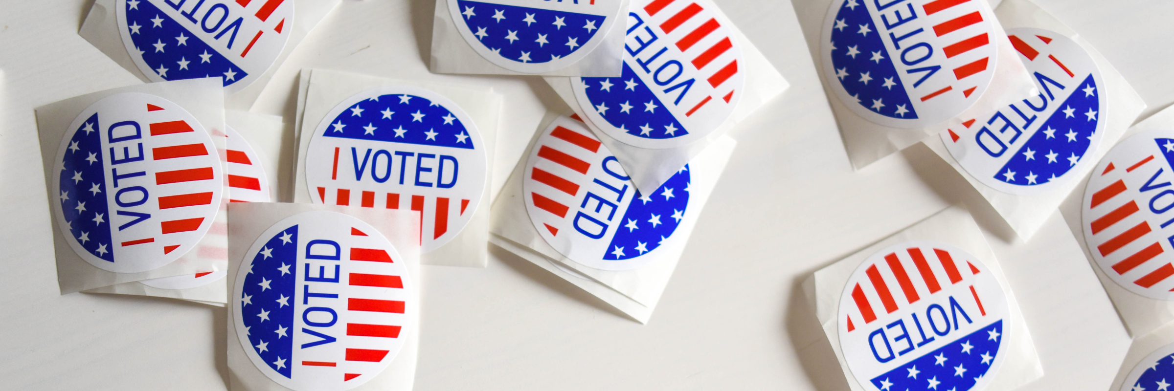 I voted stickers on a white background