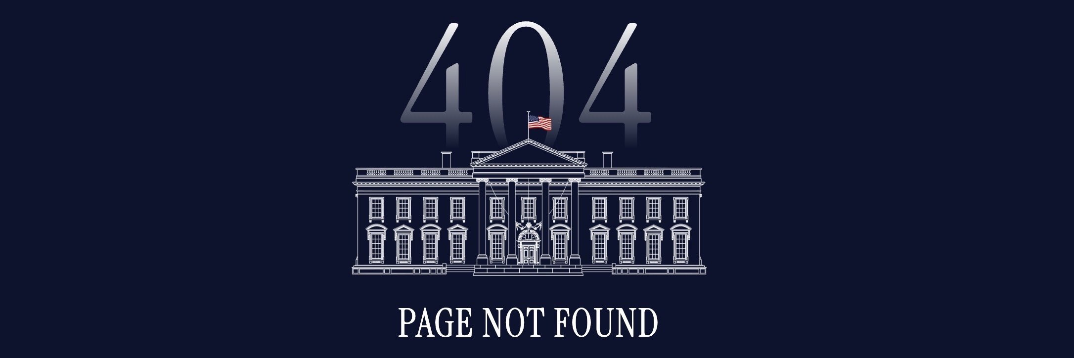 White house image with the words 404 not found
