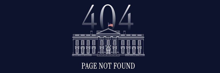 White house image with the words 404 not found