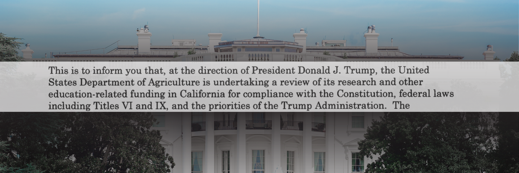 The white house with a document in front