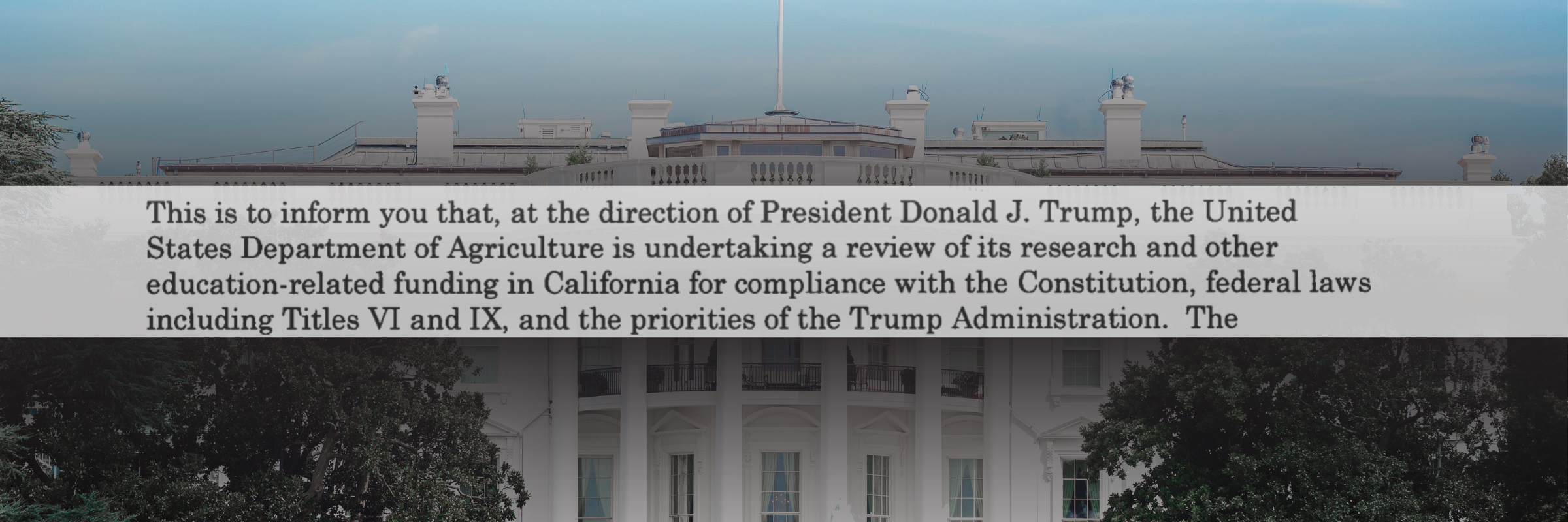 The white house with a document in front