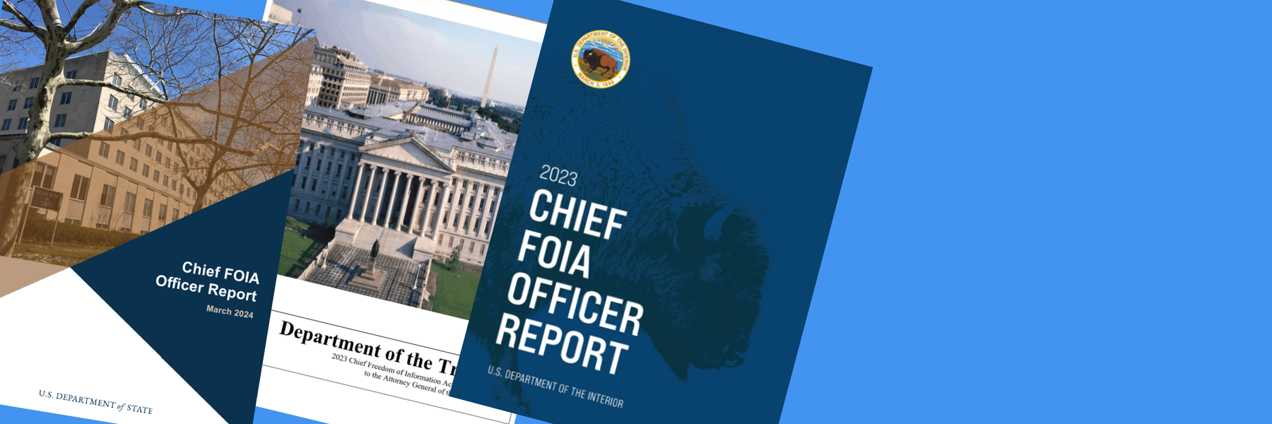 Chief FOIA report on a blue background