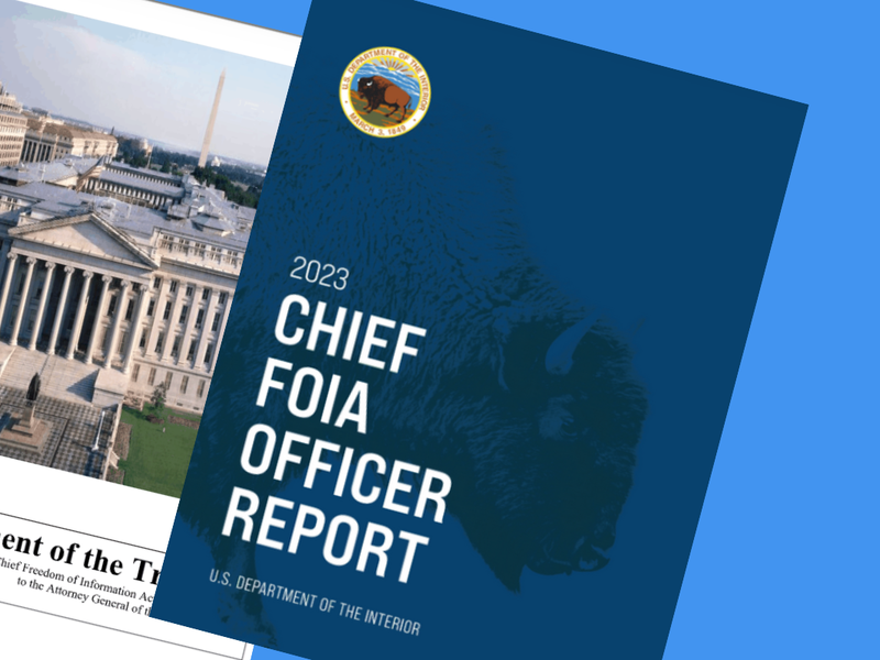 Chief FOIA report on a blue background