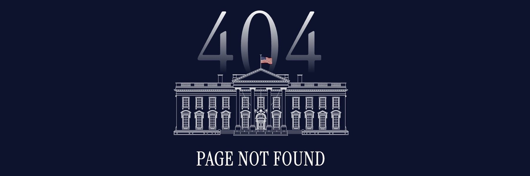 404 page with an image of the White House
