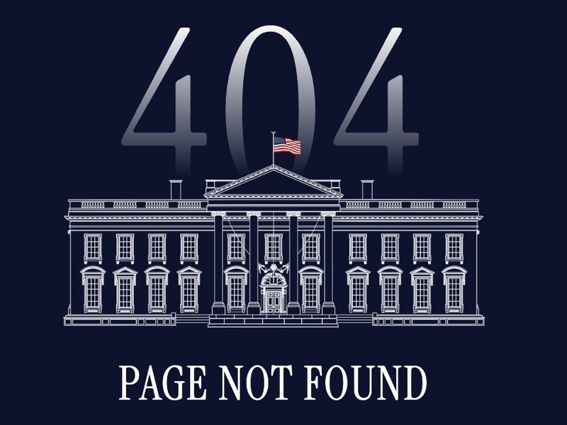 404 page with an image of the White House