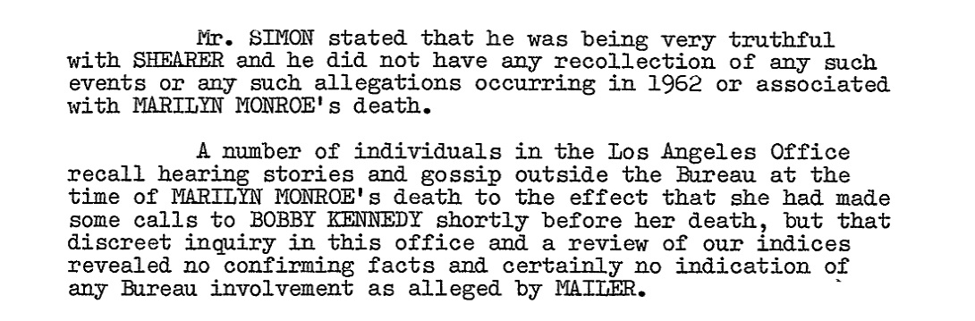 FBI tried to fact check Norman Mailer's factoids about their role in Marilyn  Monroe's death • MuckRock