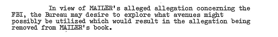 FBI tried to fact check Norman Mailer's factoids about their role in Marilyn  Monroe's death • MuckRock