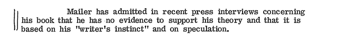 FBI tried to fact check Norman Mailer's factoids about their role in Marilyn  Monroe's death • MuckRock