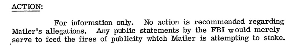 FBI tried to fact check Norman Mailer's factoids about their role in Marilyn  Monroe's death • MuckRock