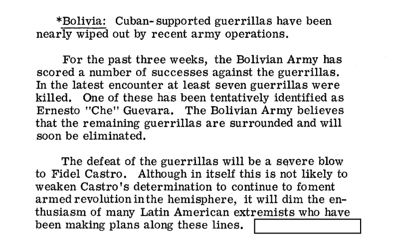 How Did Che Die? The CIA Helped Military-Ruled Bolivia Kill the