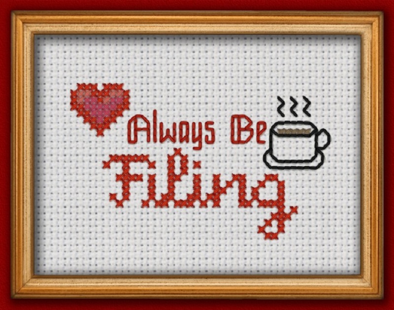 Always be filing cross embroidery