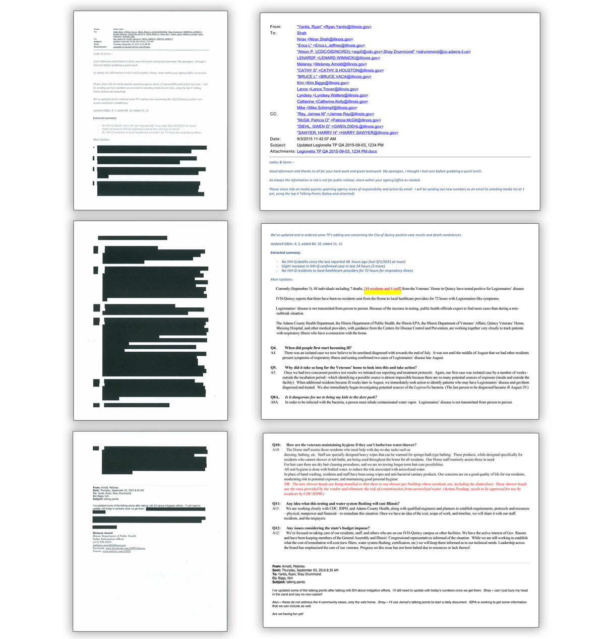 Sample of redactions