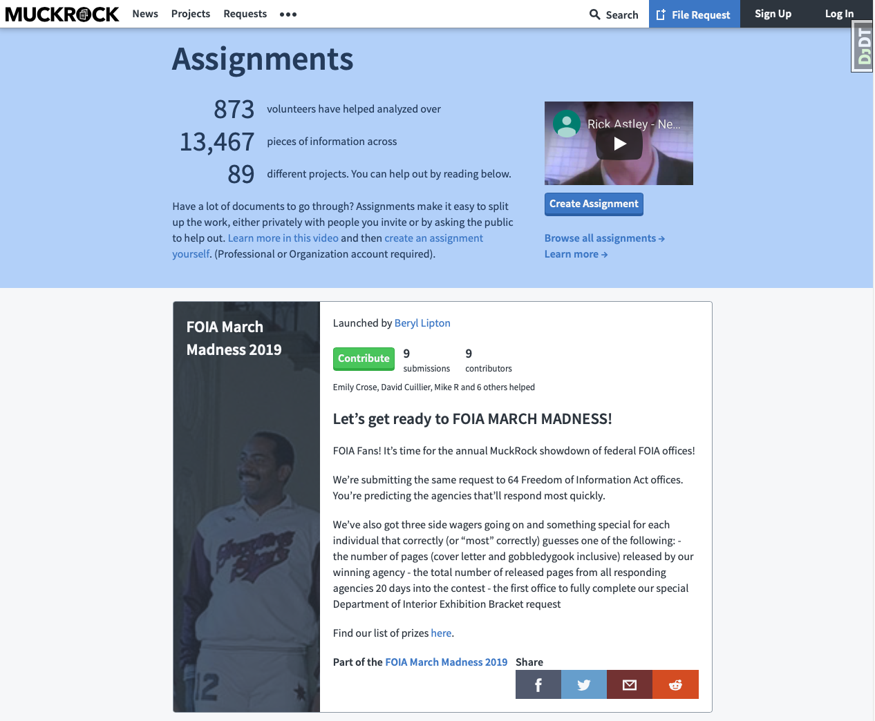 A screenshot of a revamped Assignments page