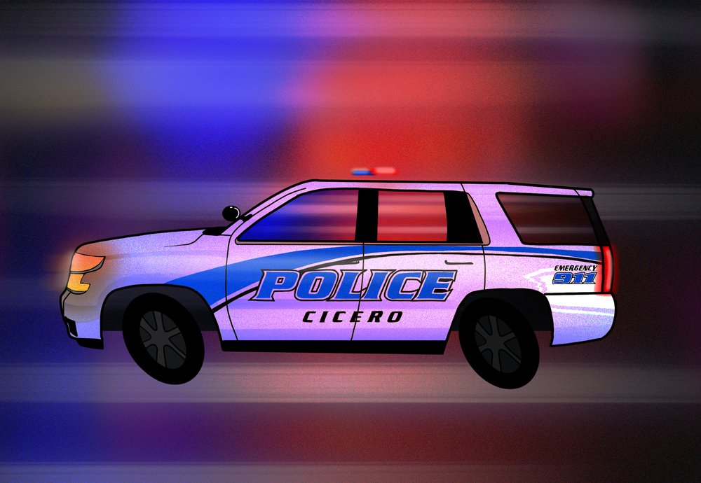 Illustration of police car