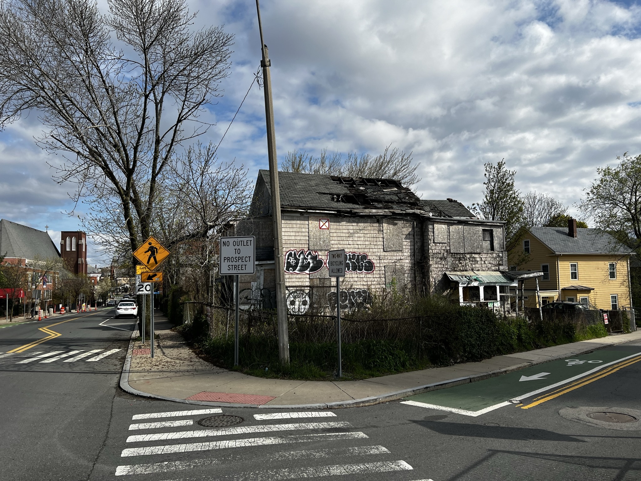 The intersection of Webster Avenue and Newton Street in Somerville, Massachusetts — the site of the 1982 assassination of Orhan Gündüz, the honorary Turkish consul general who owned a Turkish gift shop outside Boston.