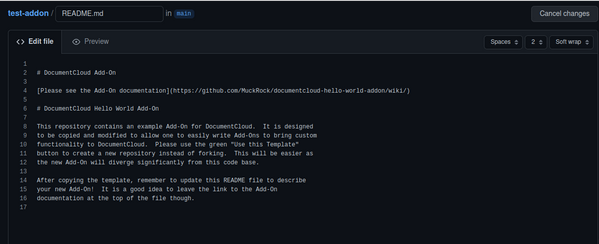 A screenshot of Github showing creating a new README.md file