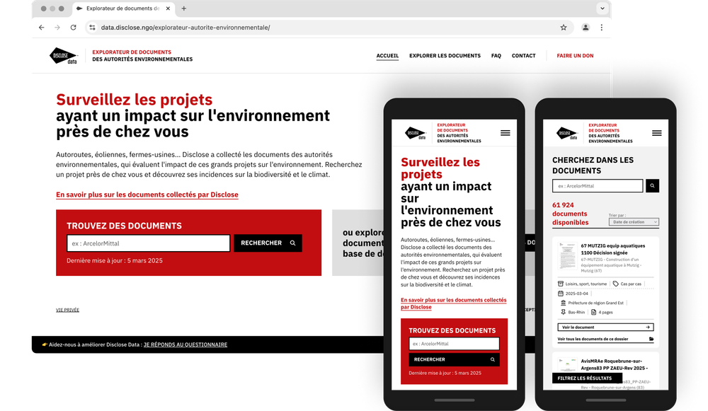 A screenshot of the Disclose website
