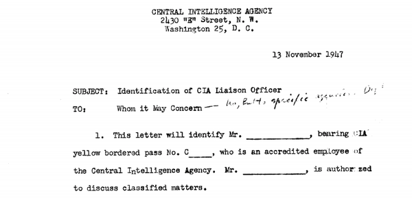CIA Liaisons and Official Contacts